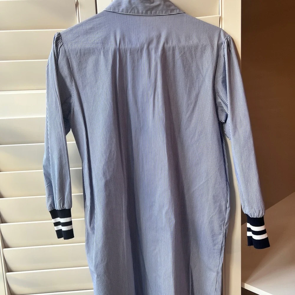 Striped Blue Shirt Dress - Picture 4 of 6